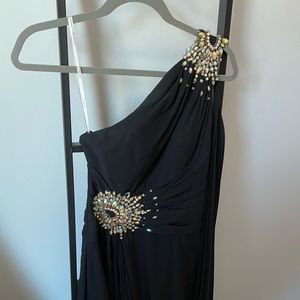 One shoulder A line formal dress